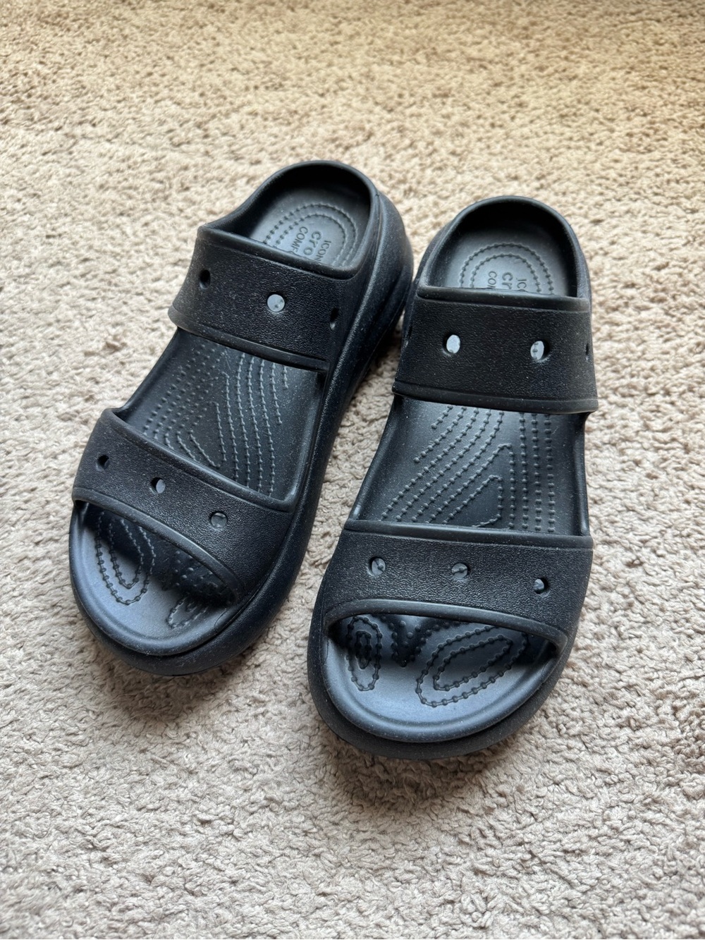 Crocs Black Sandals size 8